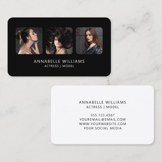 Modern fotocollage model visitekaartje (Voorkant / Achterkant)