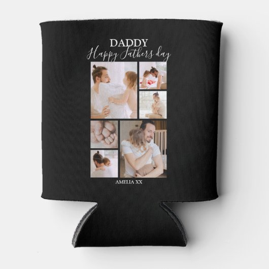 Modern | Fotocollage op Vaderdag Blikjeskoeler (Voorkant)