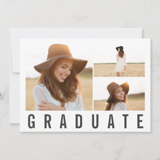 modern fotocollage vet grafisch afstuderen aankondiging (Voorkant)