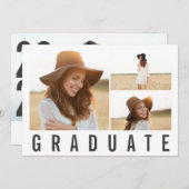 modern fotocollage vet grafisch afstuderen aankondiging (Voorkant / Achterkant)