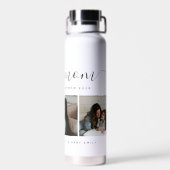 Modern Fotocollage Wit Bonus Moeder Moederdag Waterfles (Achterkant)