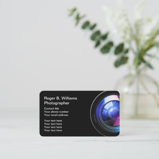 Modern fotograafontwerp visitekaartje (Staand voorkant)