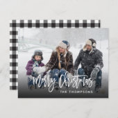 Modern fotohandtekeningscript Vrolijk kerstfeest Feestdagenkaart (Voorkant / Achterkant)