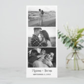 Modern fotohokje strook frame voor trouwfeest  save the date (Staand voorkant)