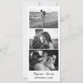 Modern fotohokje strook frame voor trouwfeest  save the date (Voorkant)