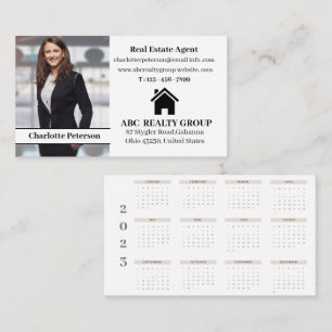 Modern Fotokalender voor Vastgoed Visitekaartje