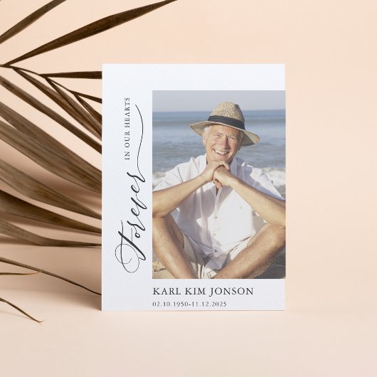 Modern Fotokalligrafie Script Sympathie Begrafenis Bedankkaart