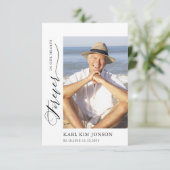 Modern Fotokalligrafie Script Sympathie Begrafenis Bedankkaart (Staand voorkant)