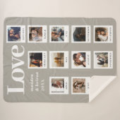 Modern fotokoppel houdt van Jubileum Valentijns Sherpa Deken (Voorkant (horizontaal))