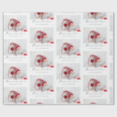 Modern Fotopatroon Naam Script Vrolijk Kerstfeest Cadeaupapier (Vlak)