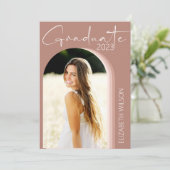 Modern Fotoroze Graduation Party Kaart (Staand voorkant)