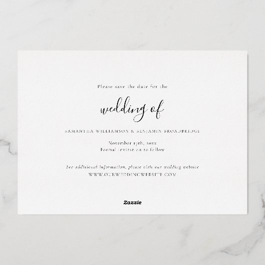 Modern Foto's Script Wedding Save the Date Kaart (Achterkant)