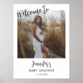 Modern Fotoscript Baby shower Welkom Poster (Voorkant)