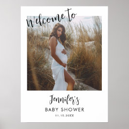 Modern Fotoscript Baby shower Welkom Poster