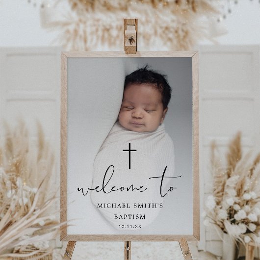 Modern Fotoscript Baptisme Welkomstbord Poster