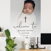 Modern Fotoscript Baptisme Welkomstbord Poster (Thuiskantoor)