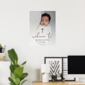 Modern Fotoscript Baptisme Welkomstbord Poster (Thuiskantoor)
