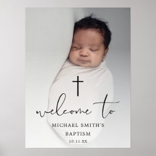 Modern Fotoscript Baptisme Welkomstbord Poster