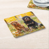 Modern fotoscript bedankt Dog Pet Wedding Kartonnen Onderzetters (Schuin)