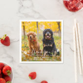Modern fotoscript bedankt Dog Pet Wedding Servet (Insitu)