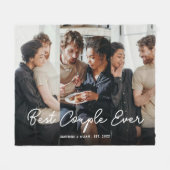 Modern fotoscript Beste paar ooit Collage Fleece Deken (Voorkant (Horizontaal))