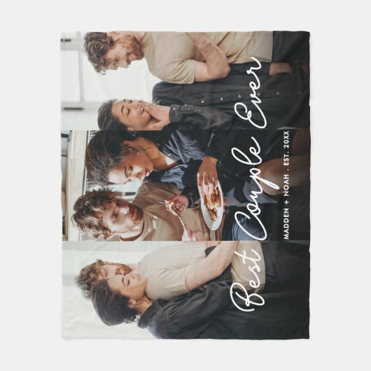 Modern fotoscript Beste paar ooit Collage Fleece Deken (Voorkant)