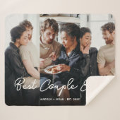 Modern fotoscript Beste paar ooit Collage Sherpa Deken (Voorkant (horizontaal))