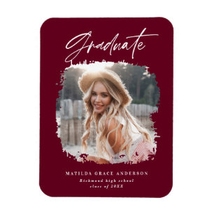 Modern fotoscript bogundy afstuderen magnet magneet