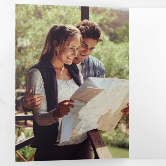 Modern Fotoscript Bruiloft Save The Date Kaart (Binnenzijde eerst)