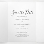 Modern Fotoscript Bruiloft Save The Date Kaart (Binnenkant midden)