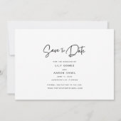 Modern Fotoscript Bruiloft Sla de datum op Save The Date (Achterkant)