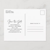 Modern Fotoscript Budget Bruiloft Sla de datum op Aankondigingskaart (Achterkant)