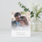 Modern Fotoscript Getrouwd en Vrolijk Vakantie Briefkaart (Staand voorkant)