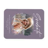 Modern fotoscript hedendaags afstuderen paars magneet (Horizontaal)