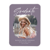 Modern fotoscript hedendaags afstuderen paars magneet (Verticaal)