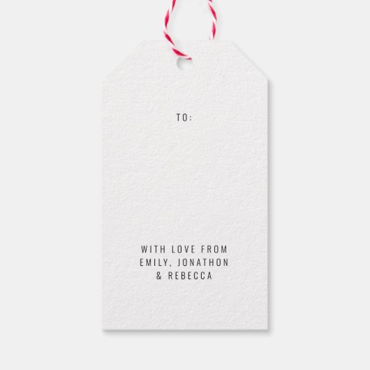 Modern fotoscript kerst cadeaulabel (Achterkant)