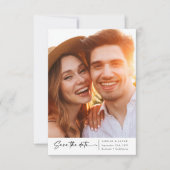 Modern fotoscript lettertype bruiloft save the date (Voorkant)