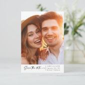 Modern fotoscript lettertype bruiloft save the date (Staand voorkant)