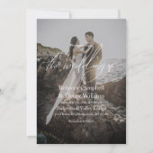 Modern Fotoscript Monogram Elegante bruiloft Kaart (Voorkant)