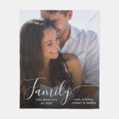 Modern fotoscript paar familie liefde namen datum fleece deken (Voorkant)