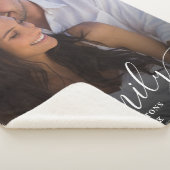 Modern fotoscript paar familie liefde namen datum sherpa deken (3/4)