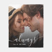 Modern fotoscript paar houdt altijd van familie fleece deken (Voorkant)