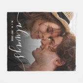 Modern fotoscript paar houdt altijd van familie fleece deken (Voorkant (Horizontaal))