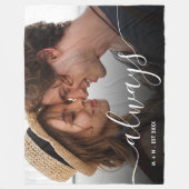 Modern fotoscript paar houdt altijd van familie fleece deken (Voorkant)