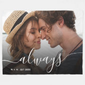 Modern fotoscript paar houdt altijd van familie fleece deken (Voorkant (Horizontaal))