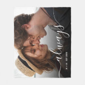 Modern fotoscript paar houdt altijd van familie fleece deken (Voorkant)