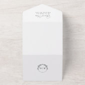 Modern Fotoscript QR Code RSVP Bruiloft All In One Uitnodiging (Buitenkant)