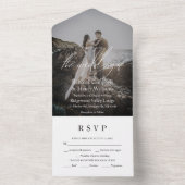 Modern Fotoscript RSVP Entree Bruiloft All In One Uitnodiging (Binnen)