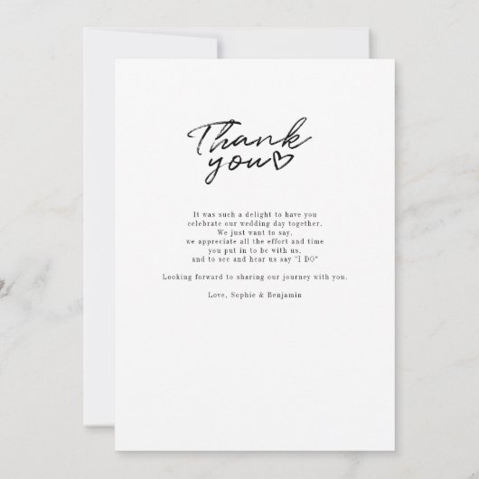 Modern Fotoscript Trouwbedankkaart (Achterkant)