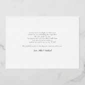 Modern Fotoscript Trouwbedankkaart Folie Uitnodiging (Achterkant)